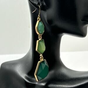 Gold & Green Earrings